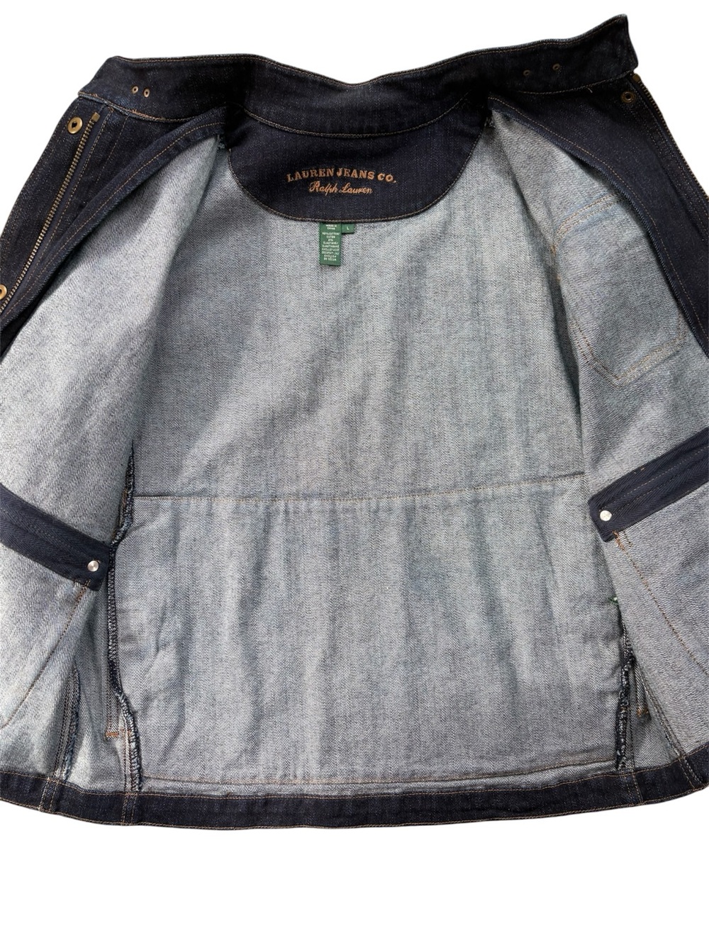 Lauren Ralph Lauren Jean Riding Jacket Women’s Size Large Gold Hardware - Picture 5 of 8